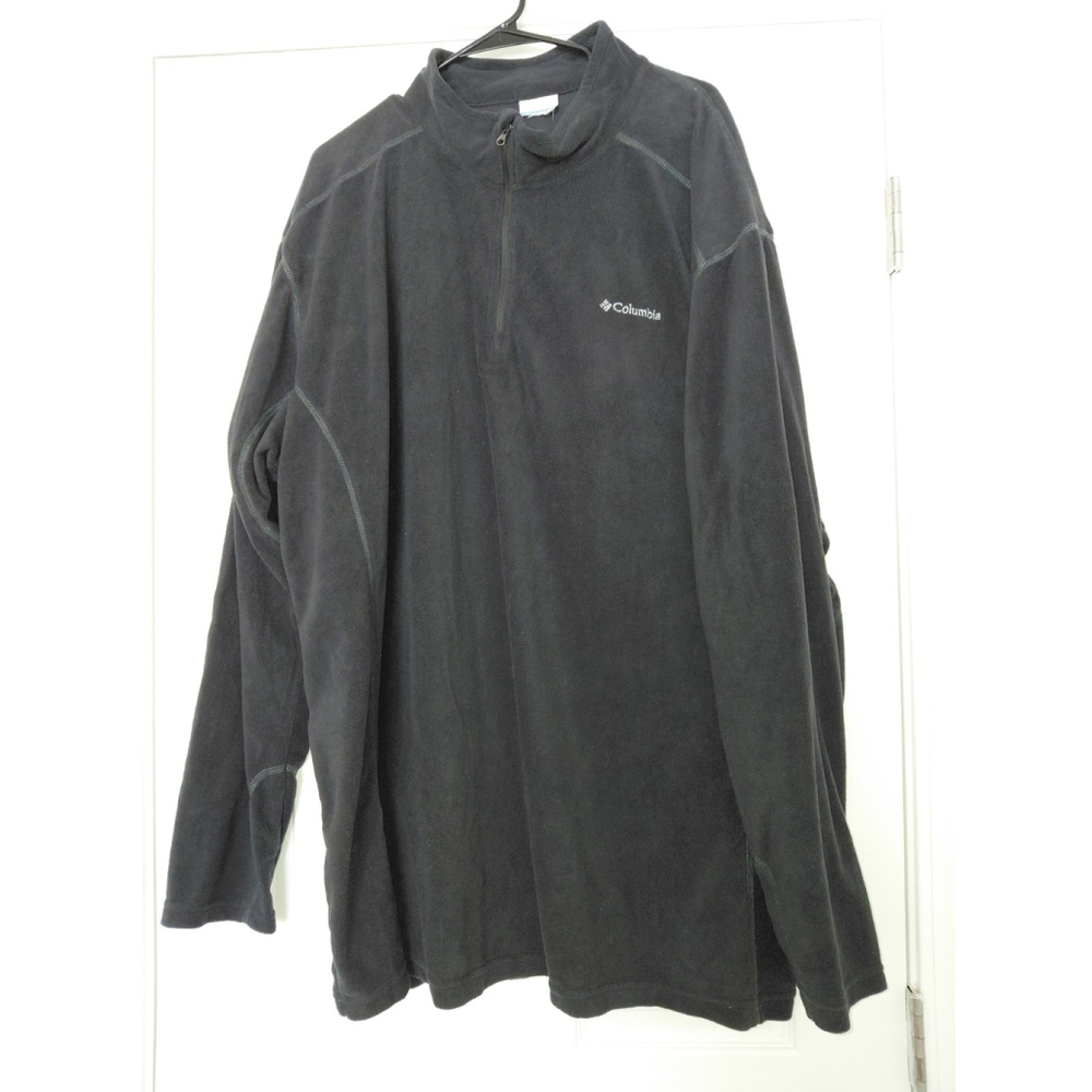 Men's 4XL Columbia Pullover Fleece Qrtr. Zip Lightweight Long Sleeve Black NWOT